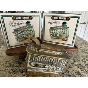 Vintage 1968 Ezra Brooks Whiskey Bottles ; Cable Trolley Car Powell & Hyde
